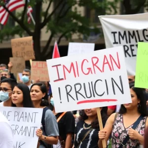Community members advocating for immigrant rights in Bowling Green