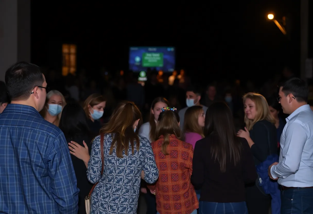 Community members supporting each other after an attack