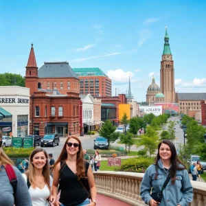 Tourists enjoying the attractions in Bowling Green, Kentucky.