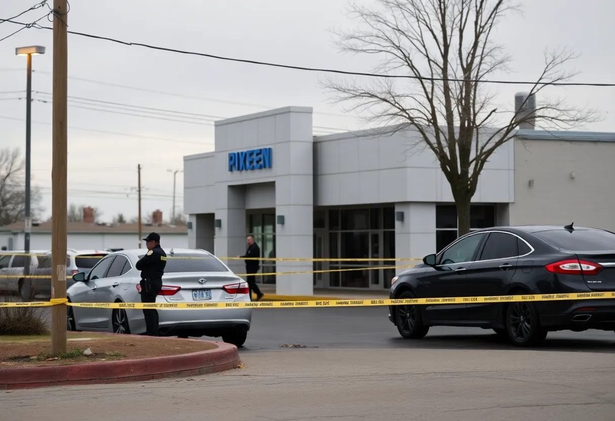 Police activity outside a car dealership in Bowling Green