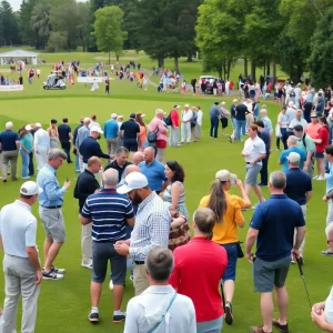 Participants networking and playing golf at the Bowling Green Chamber of Commerce Annual Golf Classic.