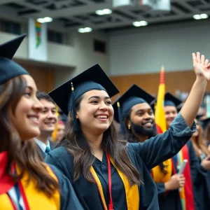 Group of immigrant graduates celebrating at a ceremony in Bowling Green