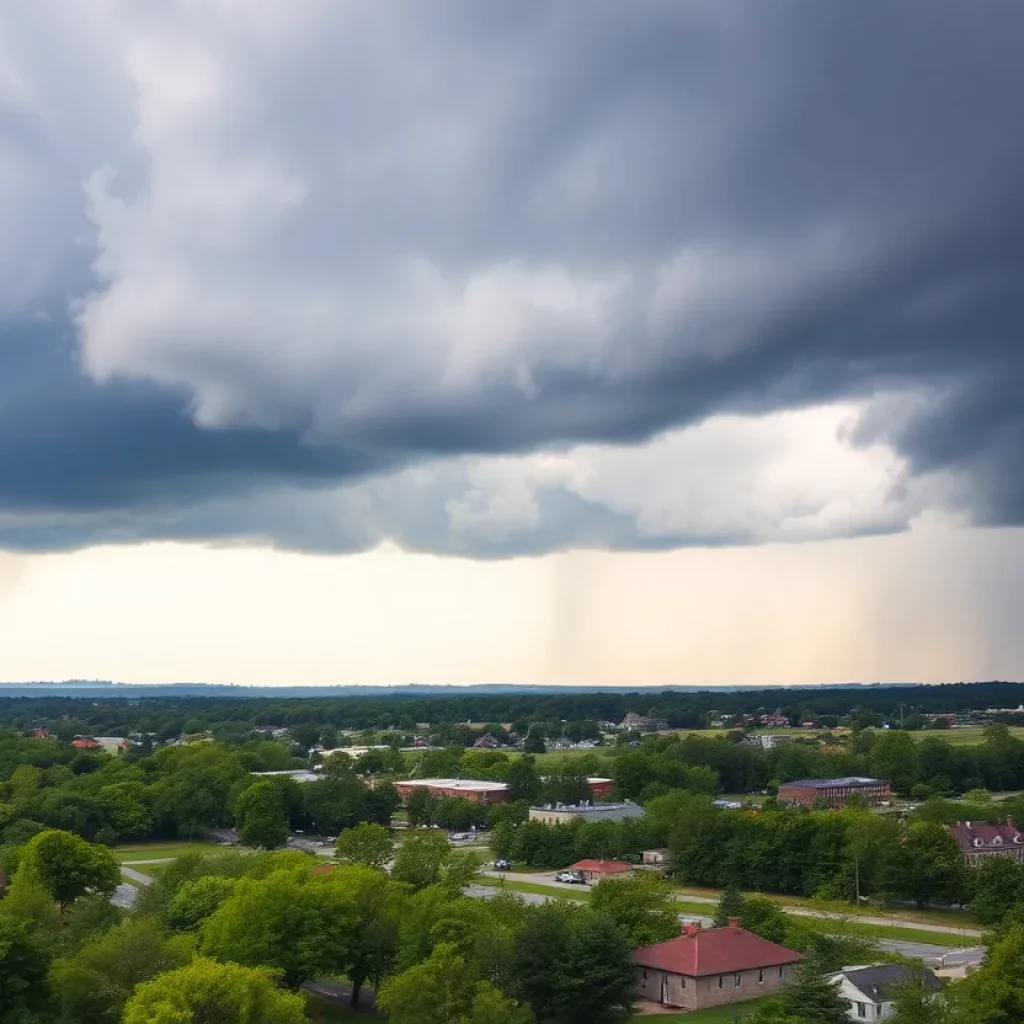 Dramatic storm clouds forming over Bowling Green, KY