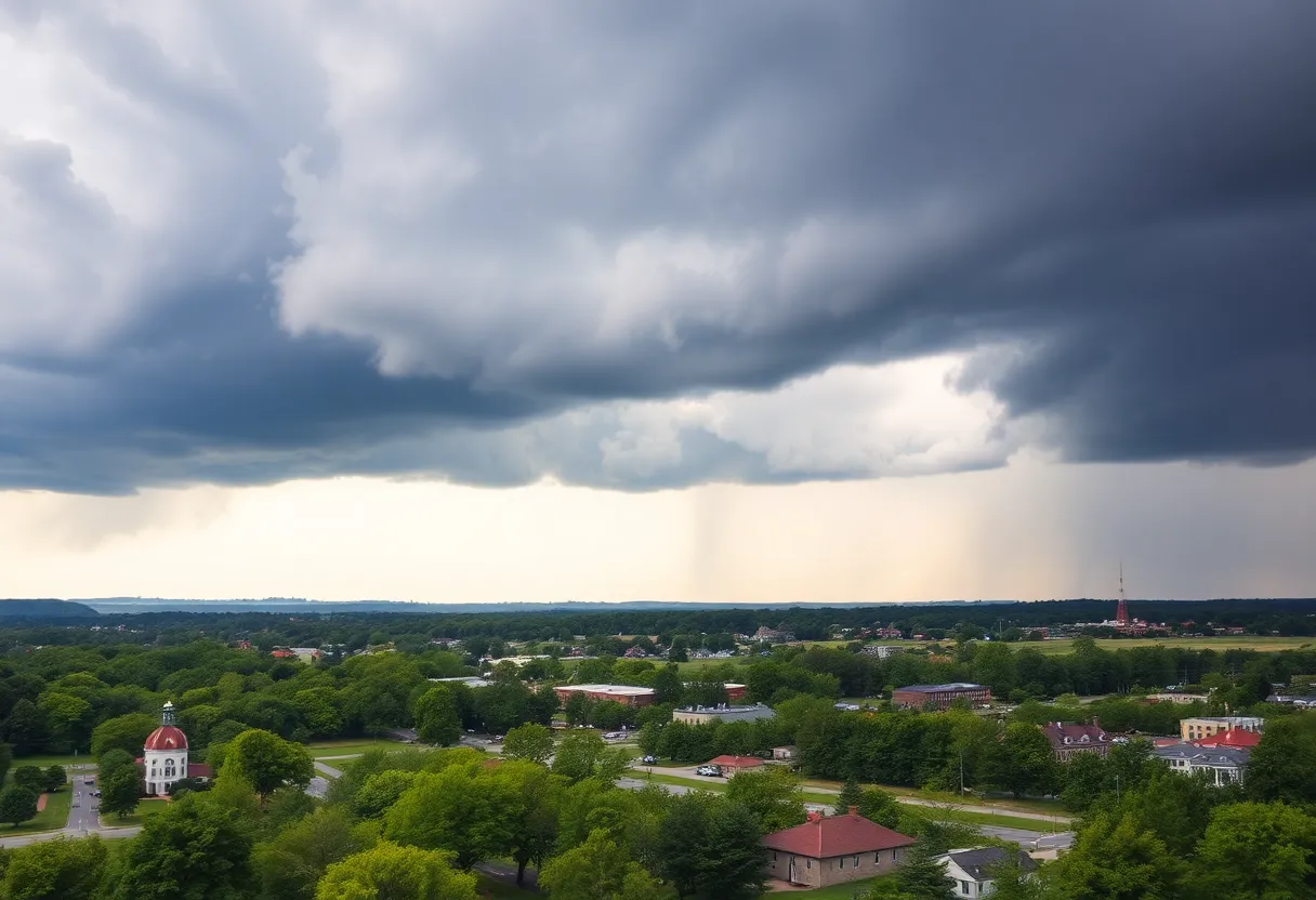 Dramatic storm clouds forming over Bowling Green, KY