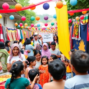 Community members enjoying the World Refugee Day celebration in Bowling Green
