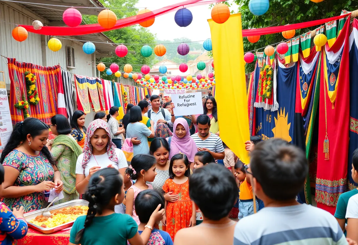 Community members enjoying the World Refugee Day celebration in Bowling Green