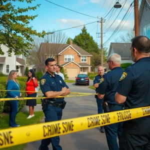 Police presence in a Bowling Green neighborhood investigating a shooting incident.