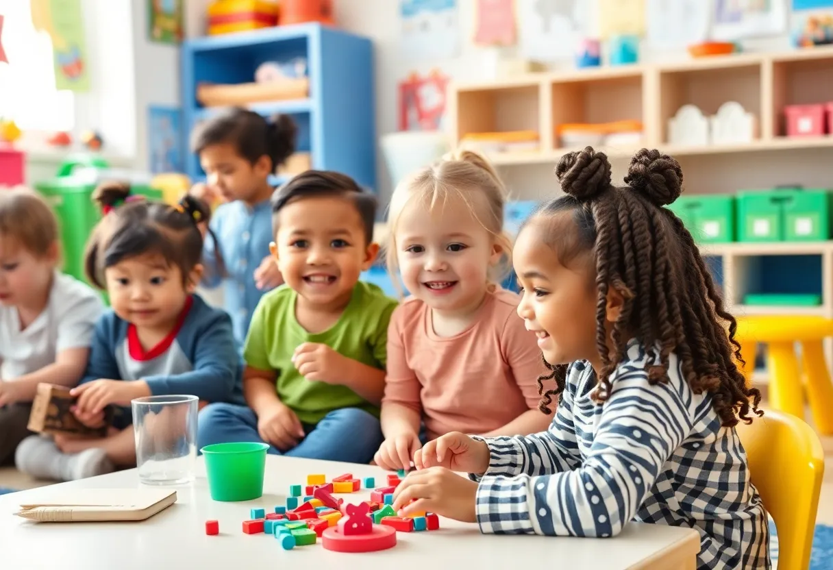 Children participating in a playful learning session in a pre-school setting