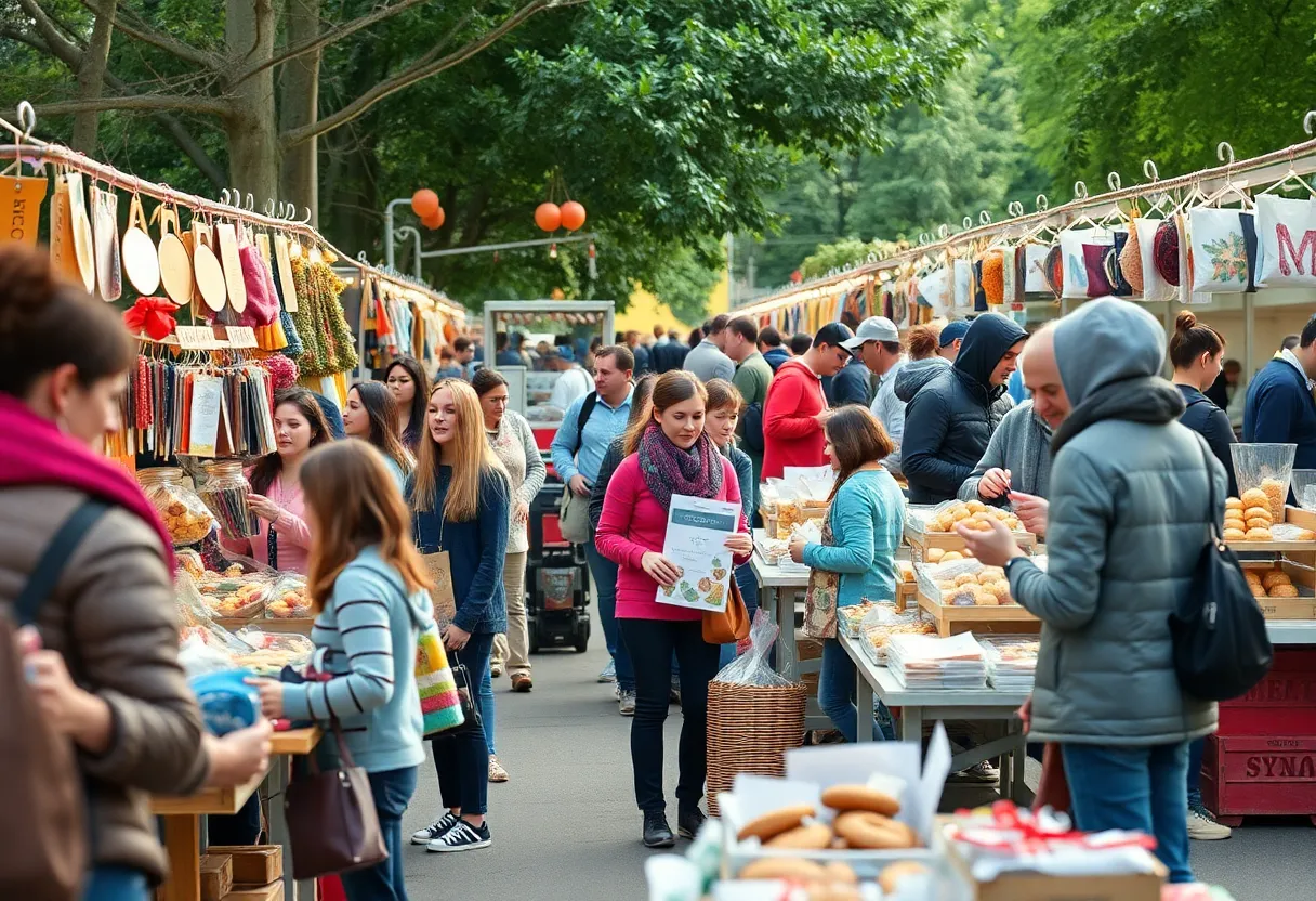 Young entrepreneurs selling homemade crafts and baked goods at the Children's Entrepreneur Market in Bowling Green.