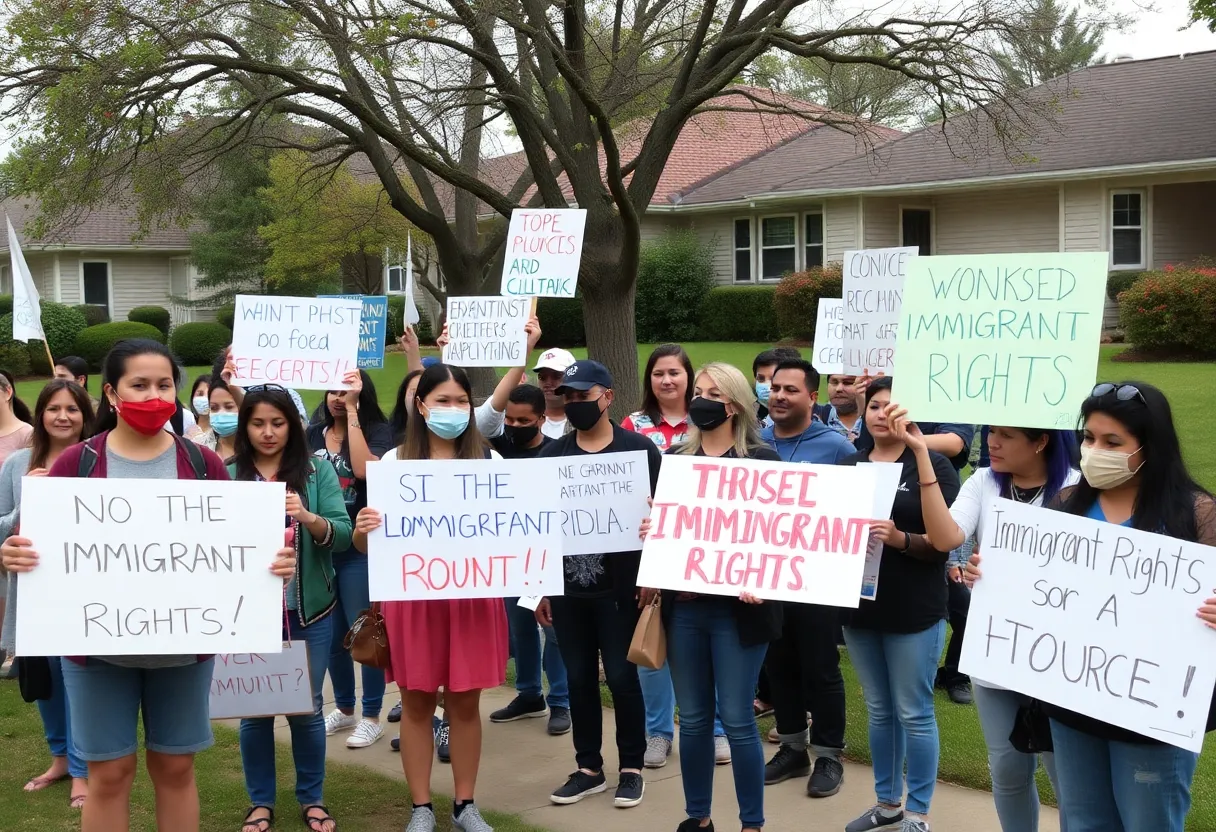 Protesters advocating for immigrant rights in Bowling Green