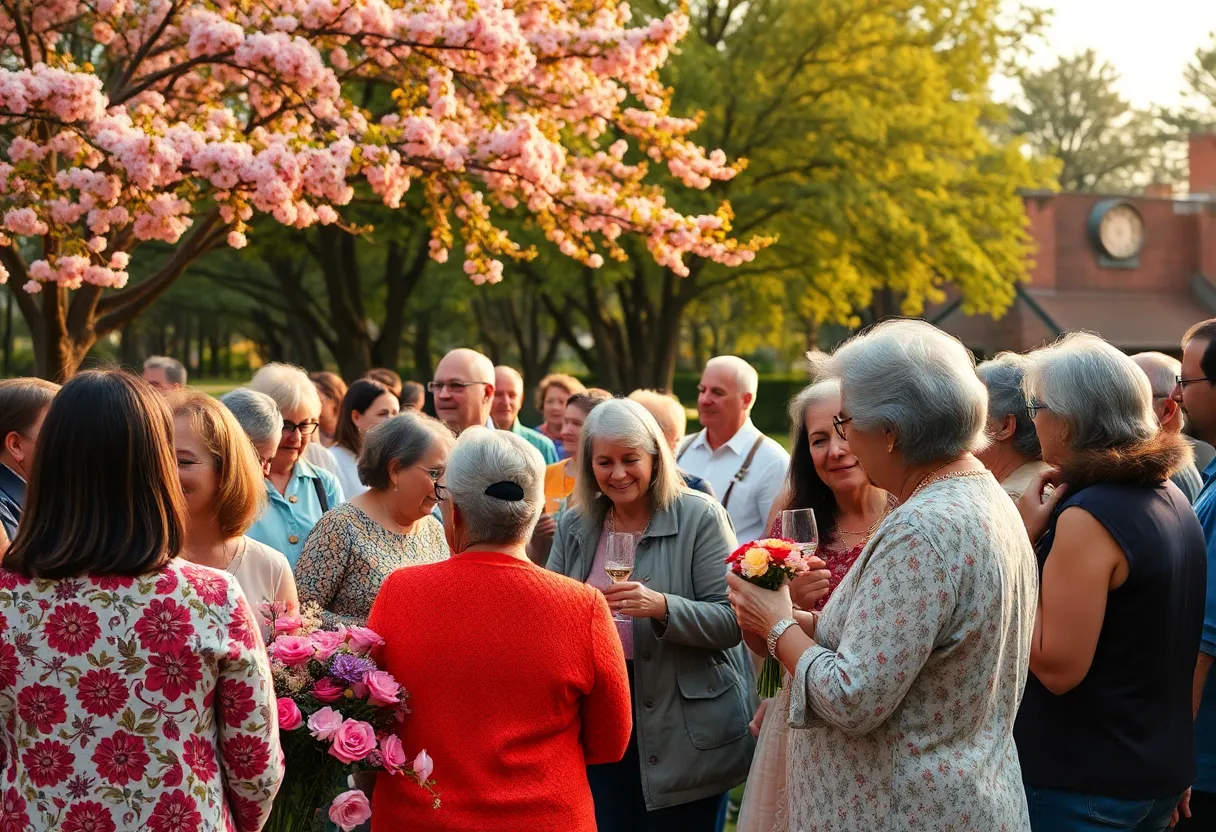Community members gathering to honor Marketta Crenshaw Ring