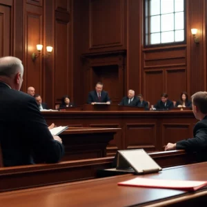 Court judges discussing the ruling on Ten Commandments in schools