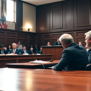 Courtroom scene showing jury selection for the Crystal Rogers trial