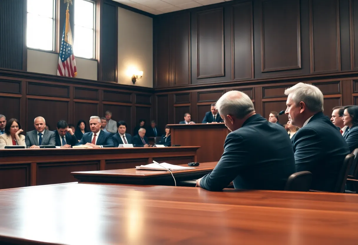 Courtroom scene showing jury selection for the Crystal Rogers trial
