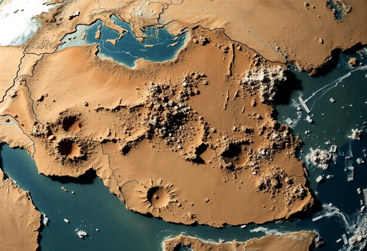 Satellite image showing damage at Iran’s nuclear facilities