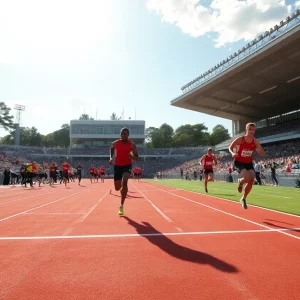 Athletes competing in the NCAA East Regionals at Western Kentucky University.