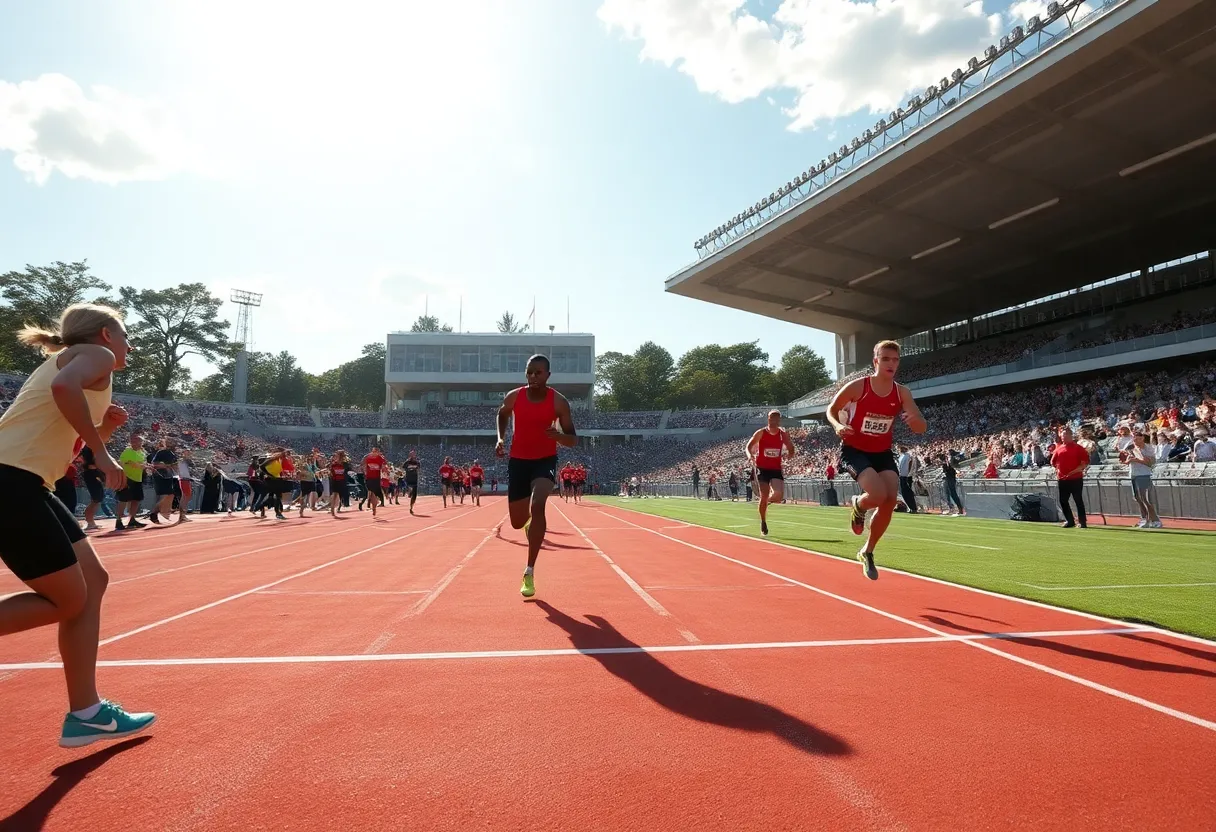 Athletes competing in the NCAA East Regionals at Western Kentucky University.