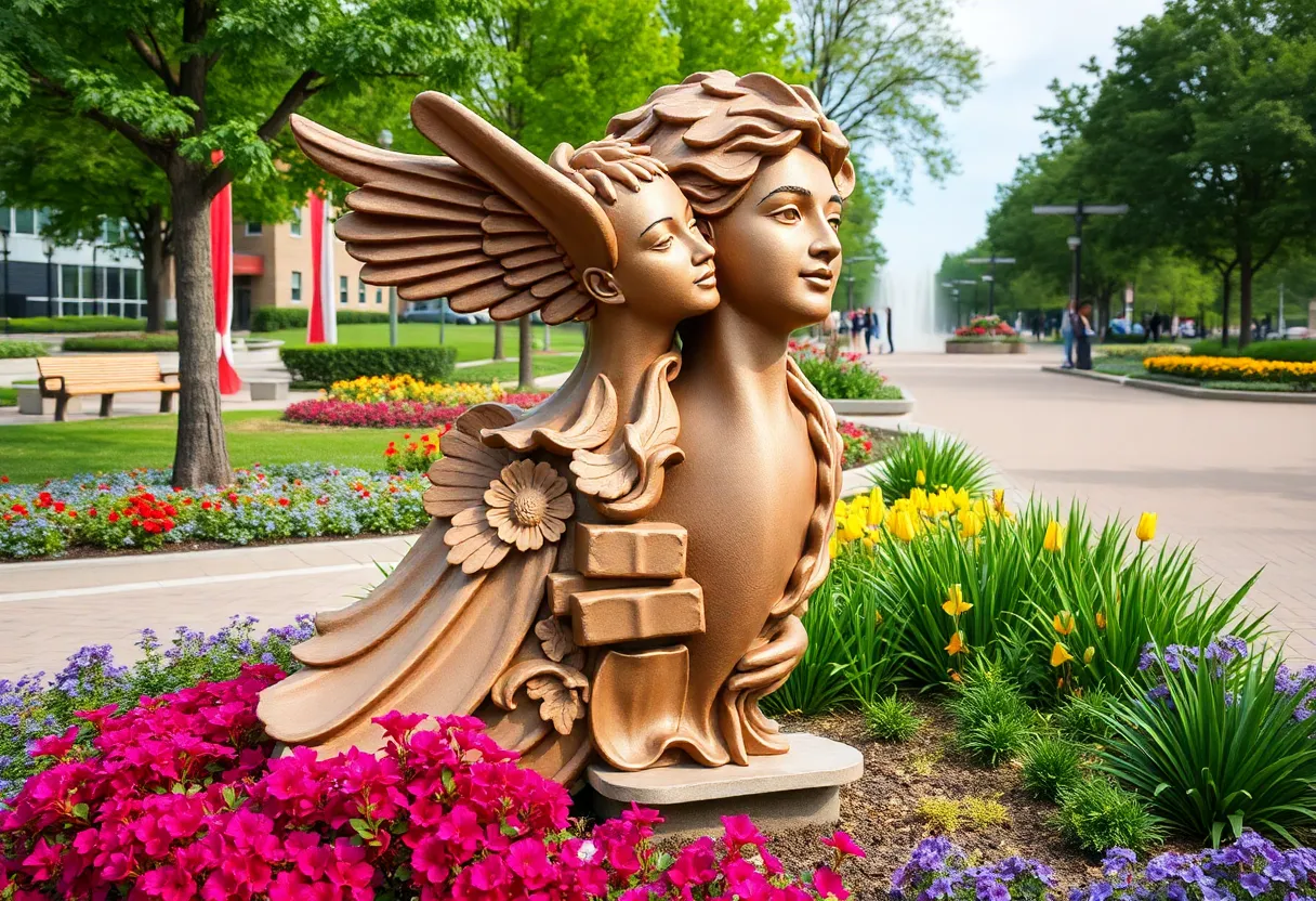 A new sculpture at Simpson Garden Park dedicated to Mary Wolfe