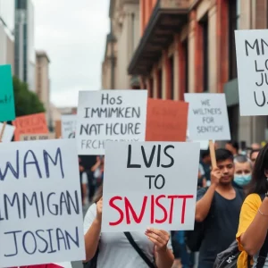 Community members protesting against ICE detention