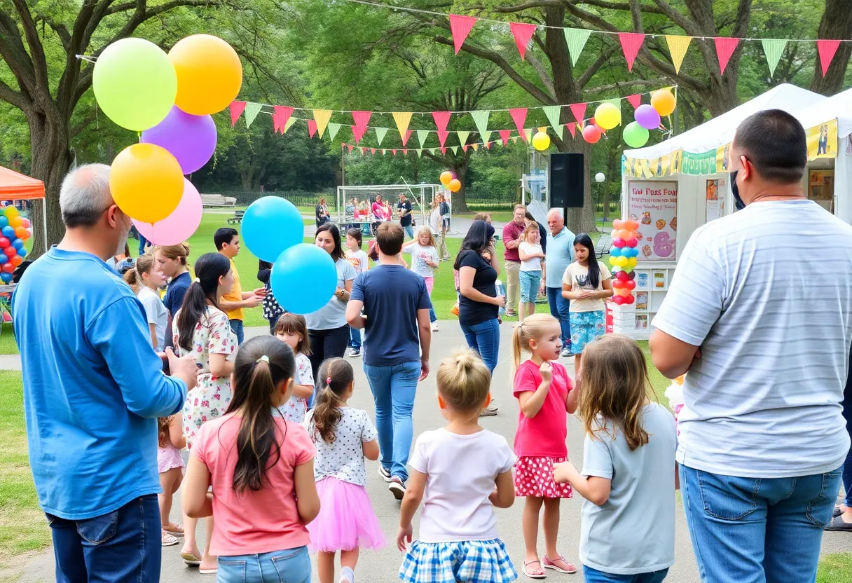 Families enjoying activities at Stand for Children Day in Bowling Green