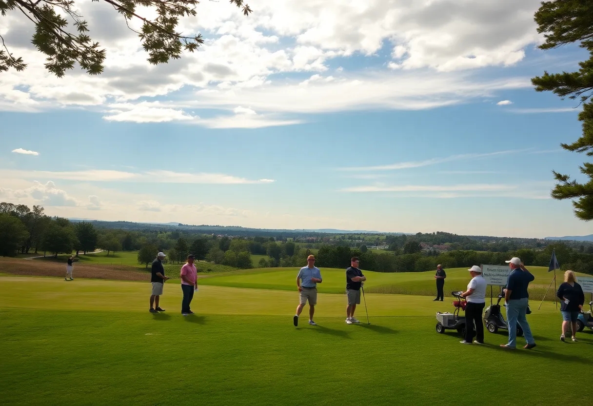 Golfers participating in the charity golf scramble event to raise funds for Toys for Tots in Bowling Green.