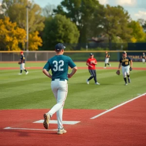 WKU baseball players showcasing teamwork on the field