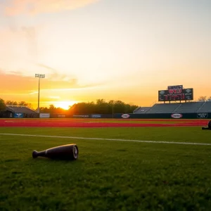 WKU baseball field at sunset