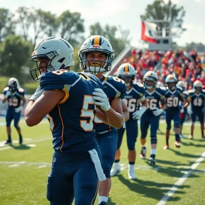 WKU football team players practicing on the field