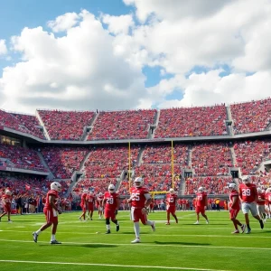 WKU Football players training on the field