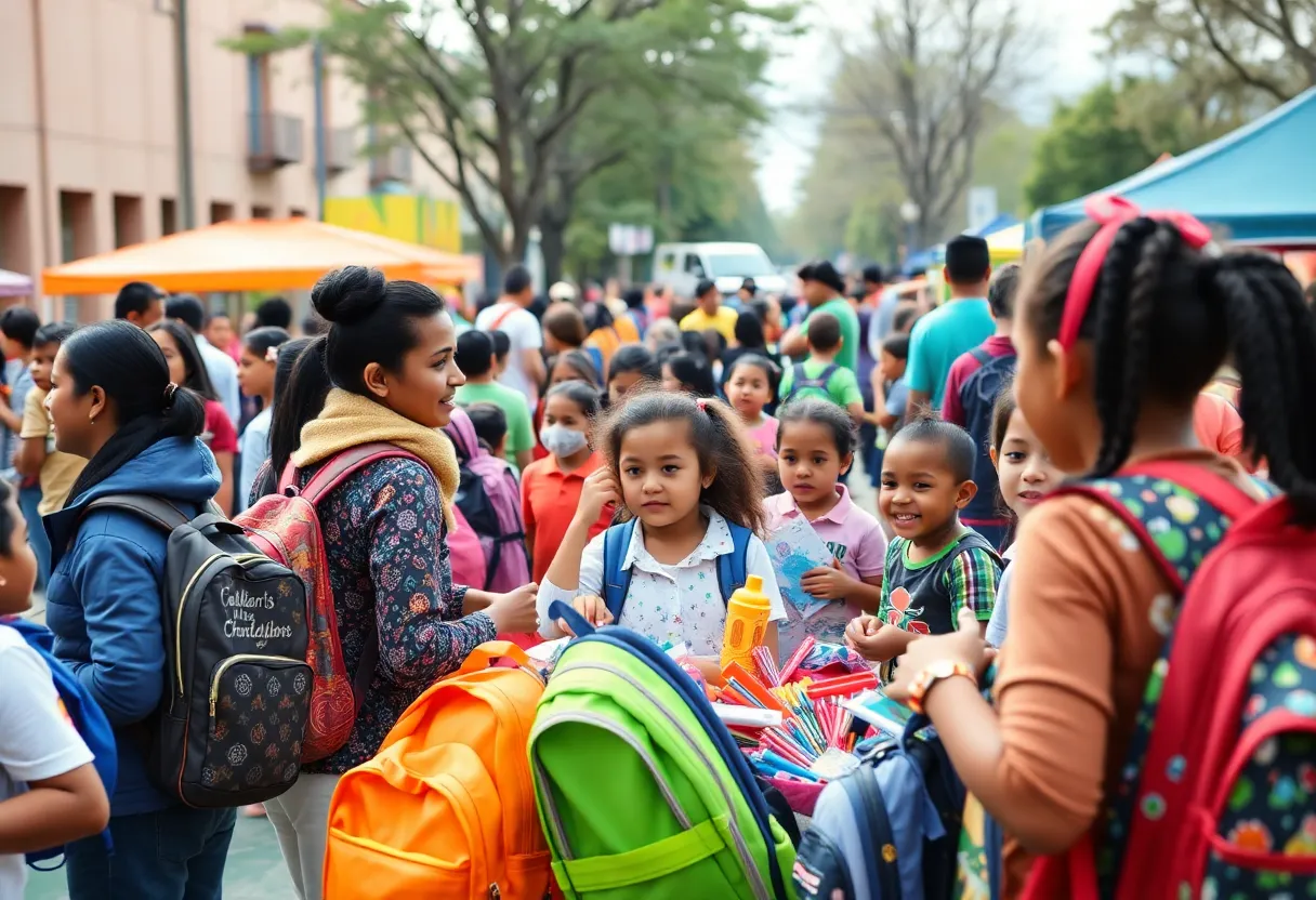 Families at the Bowling Green Back-to-School Block Party