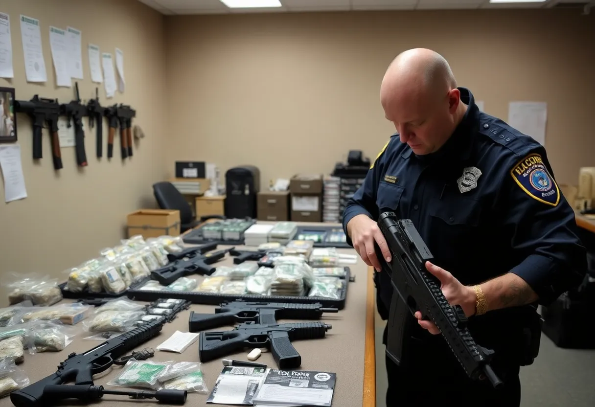 Seized drugs and firearms from Bowling Green drug bust