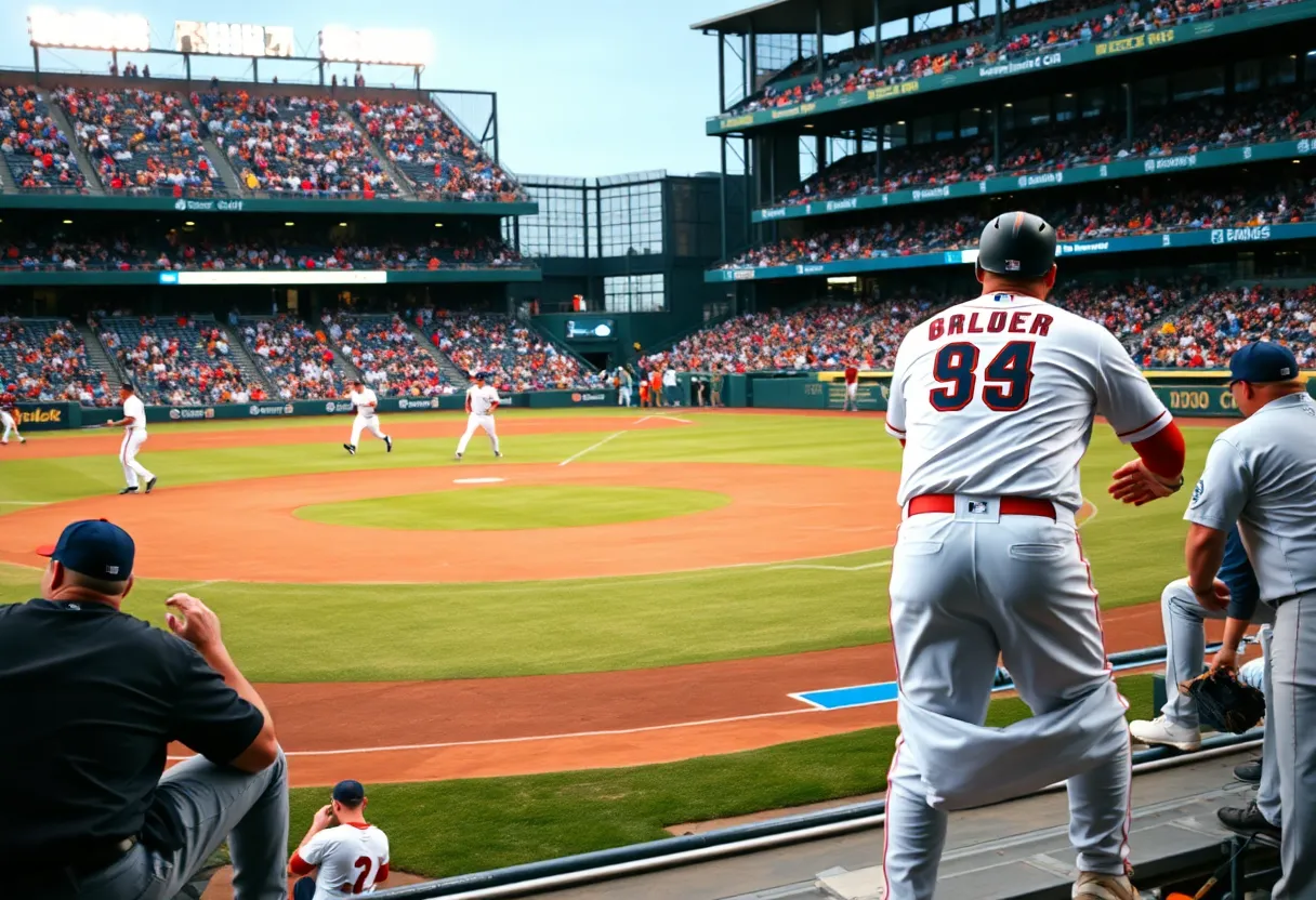 Bowling Green Hot Rods players during a baseball game