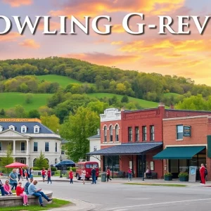 Scenic view of Bowling Green with local attractions and activities