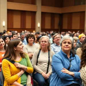 Attendees at the Bowling Green town hall discussing preschool education