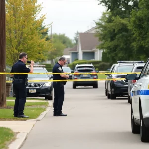 Law enforcement officers conducting a drug investigation in a neighborhood