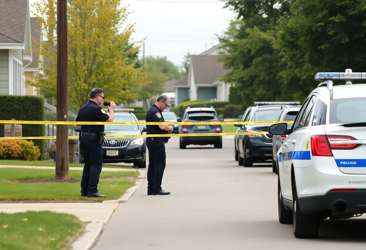 Law enforcement officers conducting a drug investigation in a neighborhood