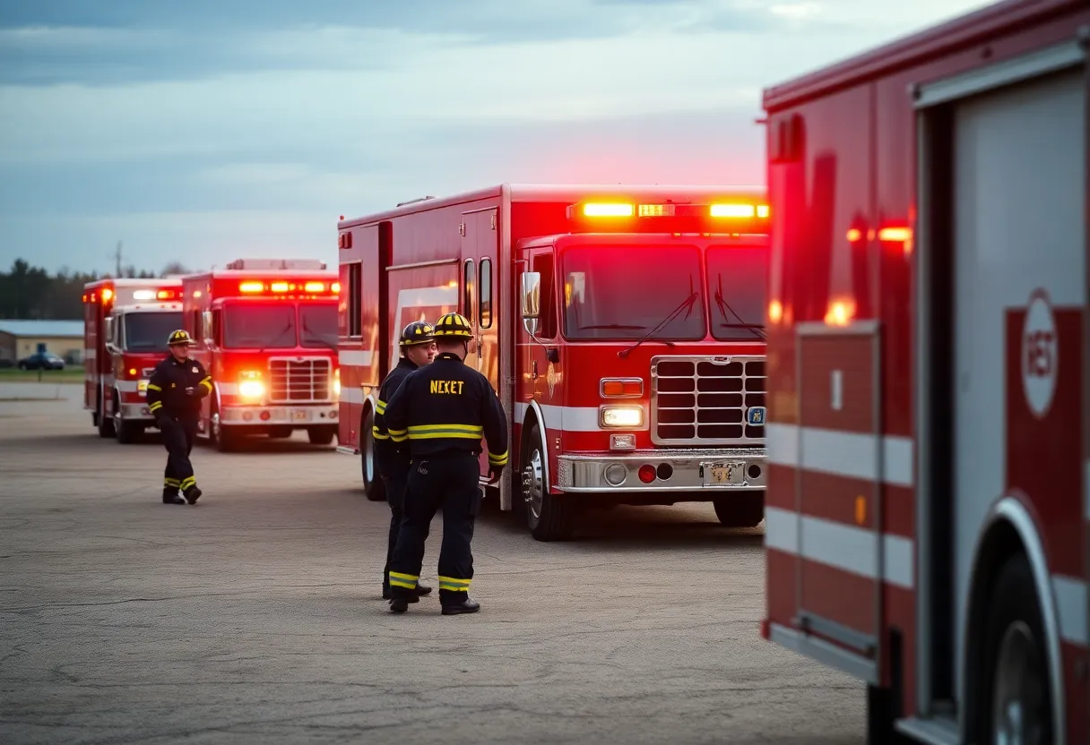 First responders conducting training exercises at WKU Ag Expo Center