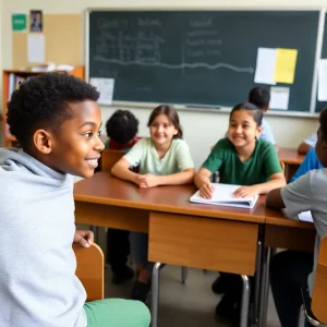 Classroom with students studying in Kentucky