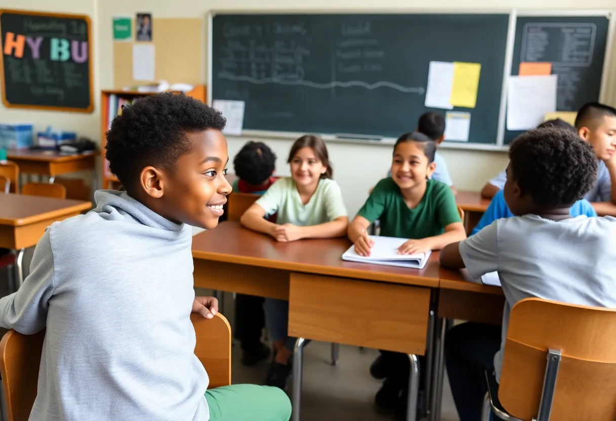 Classroom with students studying in Kentucky