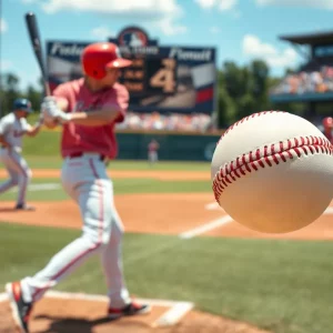 Players celebrating a home run during a Minor League Baseball game.