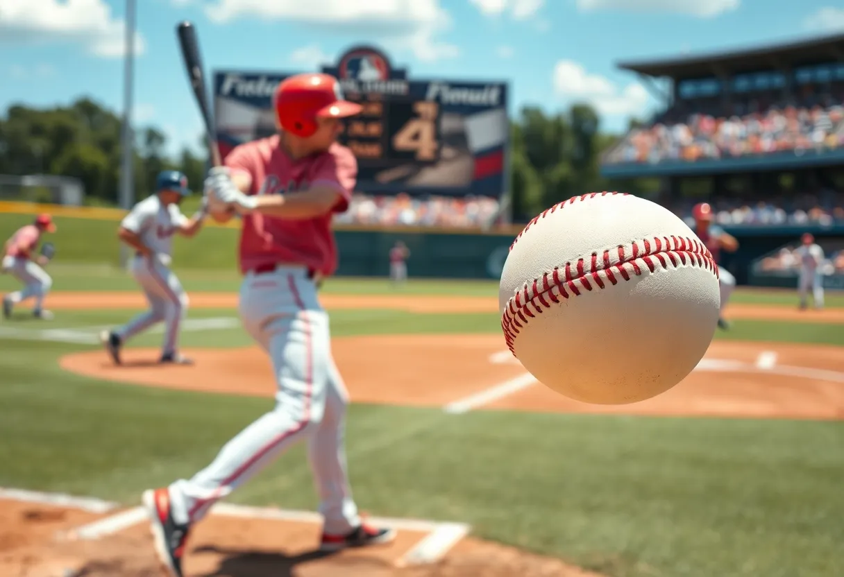 Players celebrating a home run during a Minor League Baseball game.