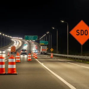 Lane restrictions on I-24 during nighttime work