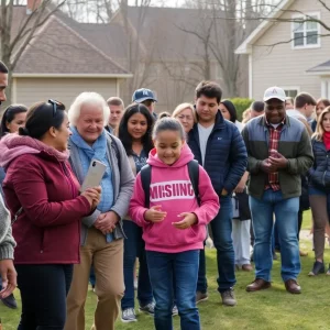 Community members coming together for a search effort