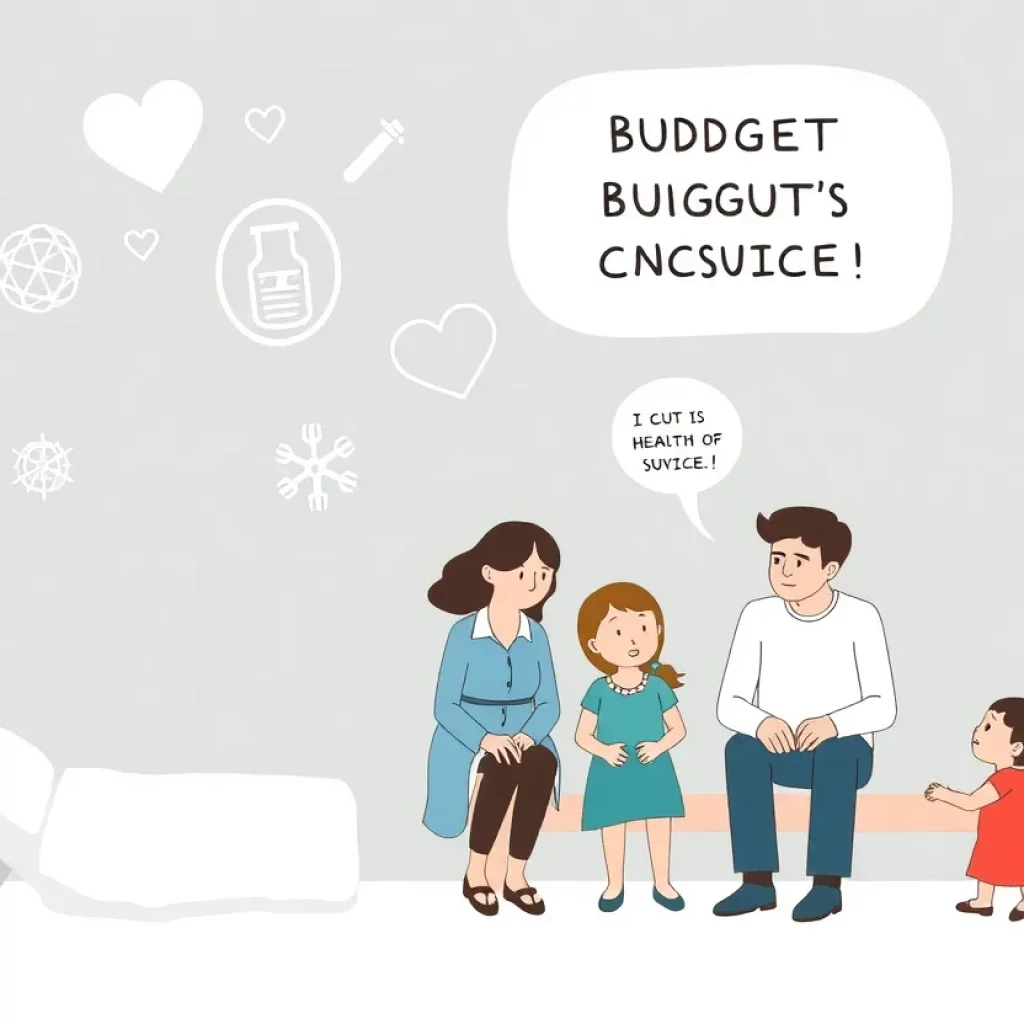 Family discussing healthcare issues amid proposed Medicaid cuts