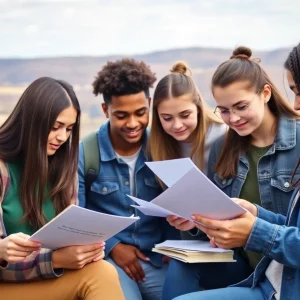 Teenagers studying for driving permit test in Kentucky