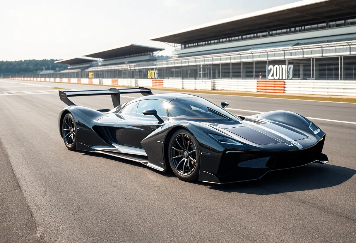 SIUE Solar Racing Team car on the racetrack showcasing solar technology