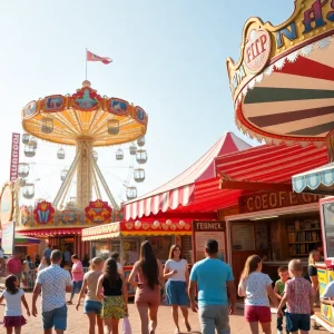 Families enjoying the attractions at Southern Kentucky Fair