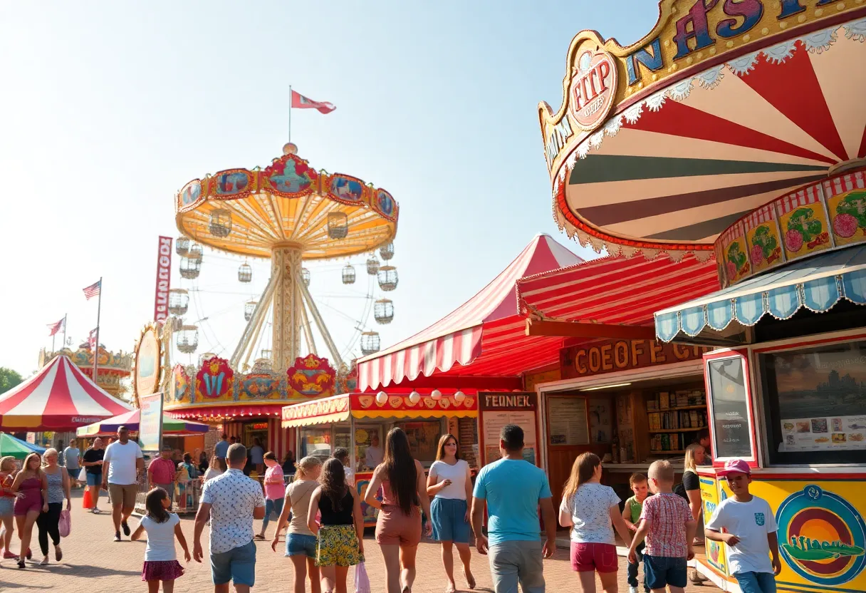 Families enjoying the attractions at Southern Kentucky Fair