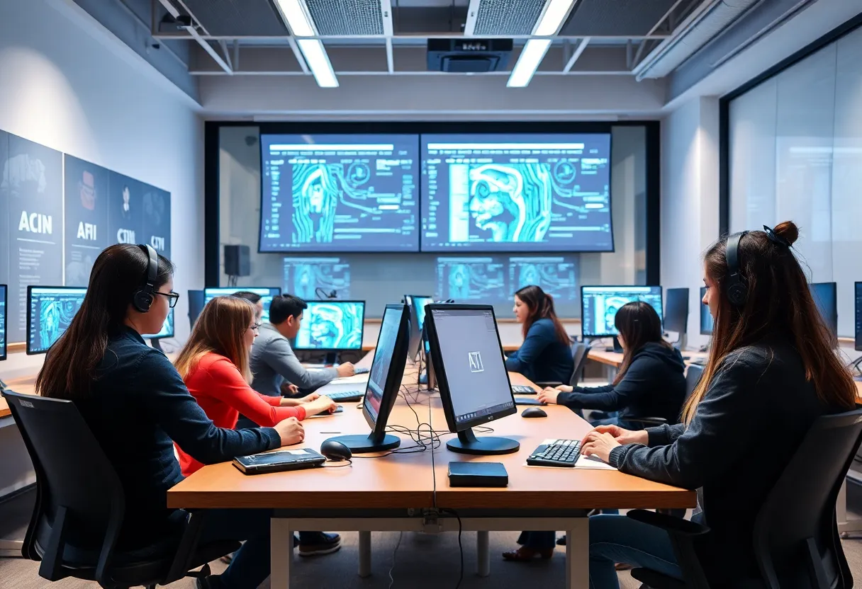 Students participating in an interactive AI class at Warren County Schools