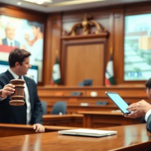 Courtroom scene related to the Temu lawsuit